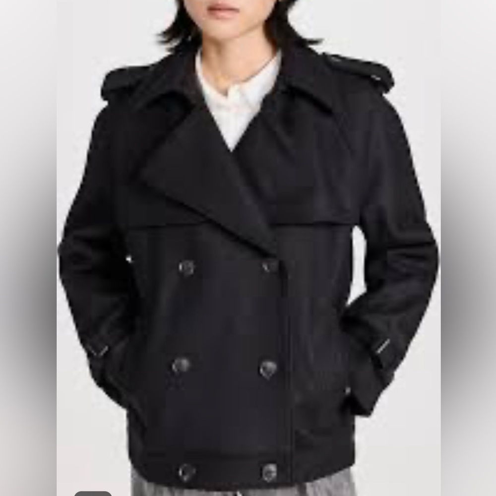 Nili Lotan Amaury Black Wool BUTTON UP Coat $1650 SOLD OUT ONLINE